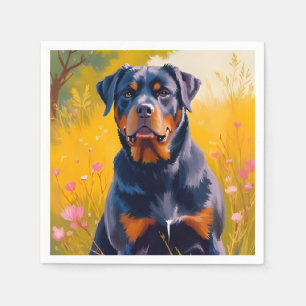 Servilleta De Papel Pintura al Acuarela de Retrato de Mascota Perro Ro