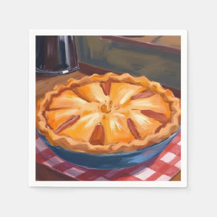 Servilleta De Papel Pintura al Acuarela de Tarta de Manzana de Otoño