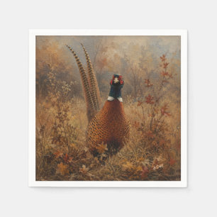 Servilleta De Papel Pintura al óleo de faisán de otoño