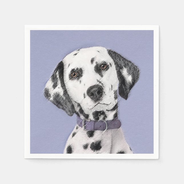 Servilleta De Papel Pintura dálmata - Arte de perro original (Anverso)