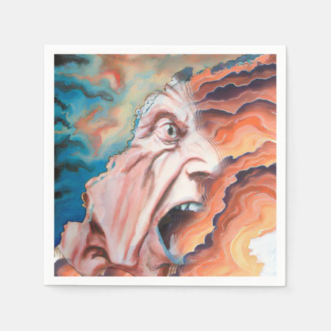 Servilleta De Papel Pintura de aceite de ondas de pánico (Anverso)