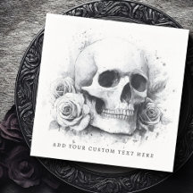 Pintura de acuarela de calavera con rosas