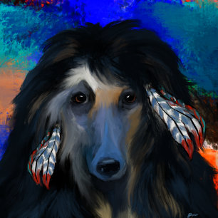 Servilleta De Papel Pintura de arte de Hound Kokopelli afgano