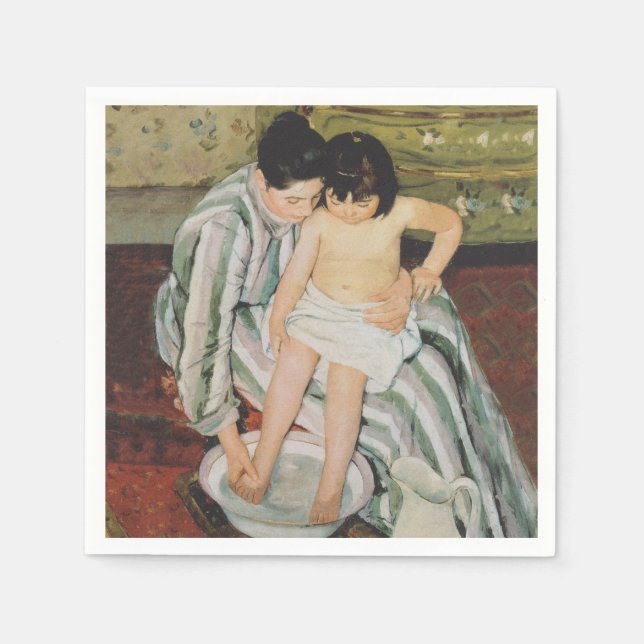 Servilleta De Papel Pintura de baño de Mary Cassatt (Anverso)
