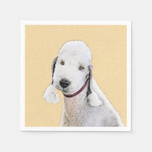 Servilleta De Papel Pintura de Bedlington Terrier - Original Perro Art
