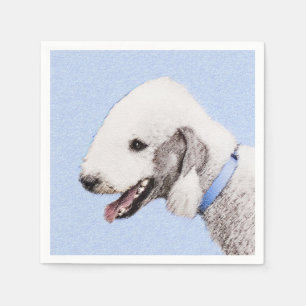Servilleta De Papel Pintura de Bedlington Terrier - Original Perro Art