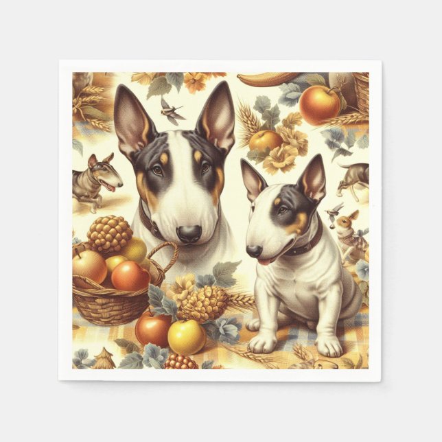 Servilleta De Papel Pintura de Bull Terrier Vintage (Anverso)
