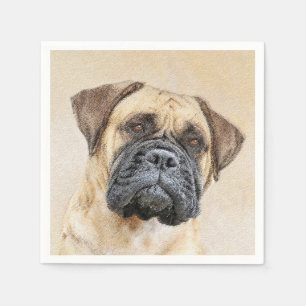 Servilleta De Papel Pintura de Bullmastiff - Arte de Perro Original.