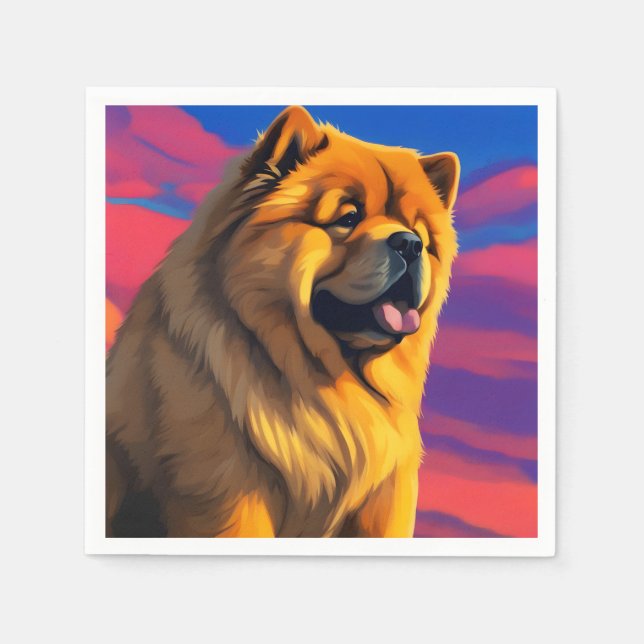 Servilleta De Papel Pintura de Chow Chow (Anverso)