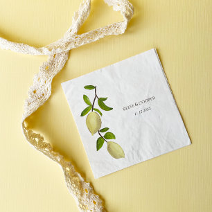 Servilleta De Papel Pintura de cítricos frescos Limones Mediterráneo m