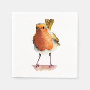 Servilleta De Papel Pintura de color de agua Robin Bird