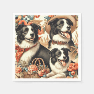 Servilleta De Papel Pintura de color de borde de época