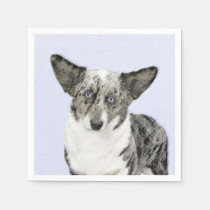 Servilleta De Papel Pintura de Corgi galés de Cardigan - Arte Perro o