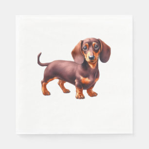 Servilleta De Papel Pintura de Dachshund - Paintin acuarela de perro d