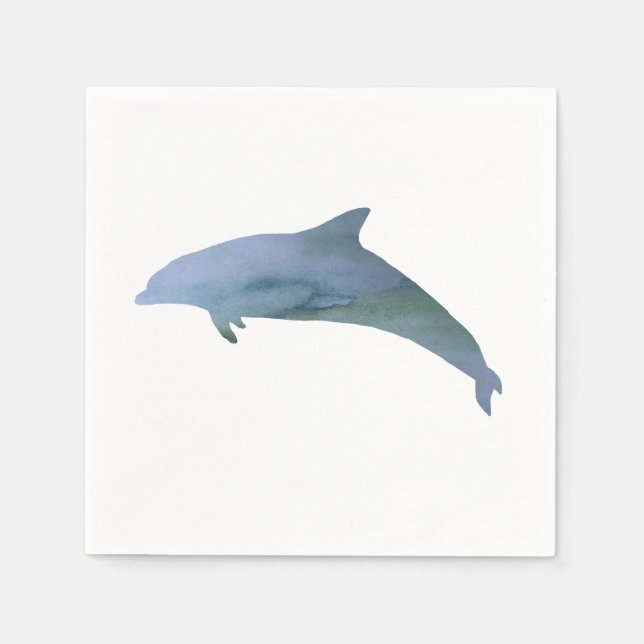 Servilleta De Papel Pintura de delfines Papel oceánico (Anverso)