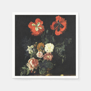 Servilleta De Papel Pintura de época con vida con flores