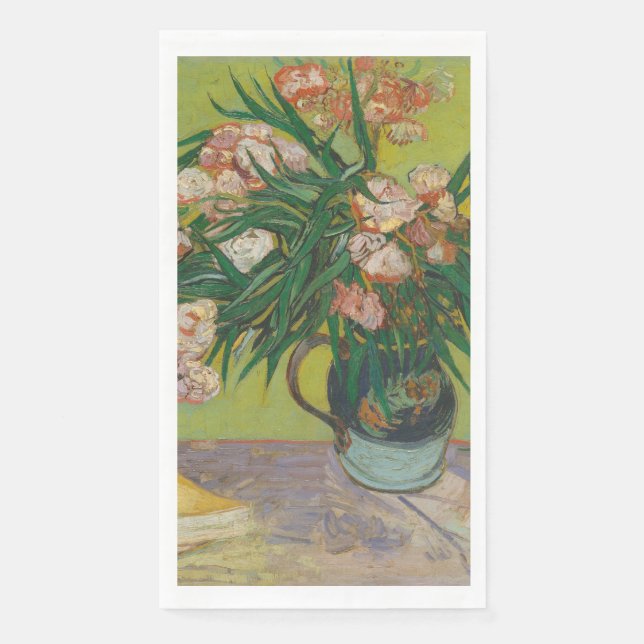 Servilleta De Papel Pintura de flores de adelfa de Vincent Van Gogh (Anverso)