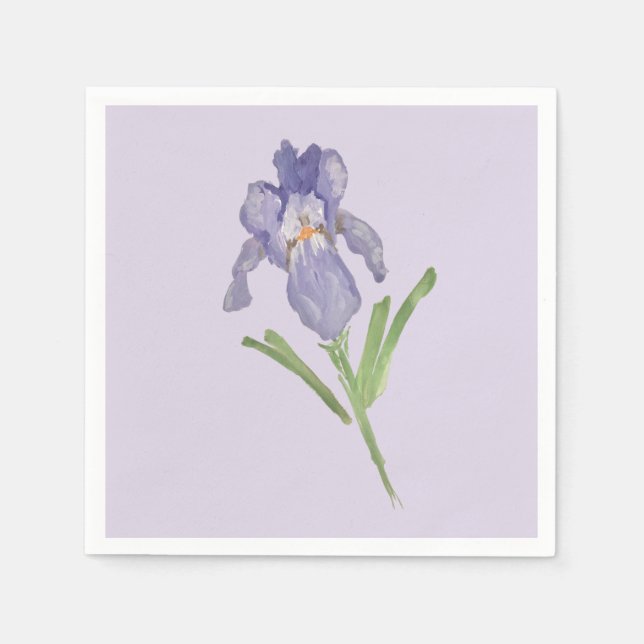 Servilleta De Papel Pintura de flores de iris morado (Anverso)