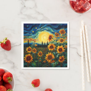 Servilleta De Papel Pintura de girasoles de Van Gogh