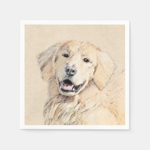 Servilleta De Papel Pintura de Golden Retriever - Cute original Dog Ar