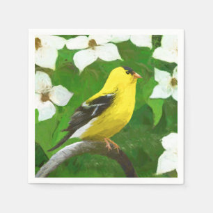 Servilleta De Papel Pintura de Goldfinch - Arte de Perro Original.