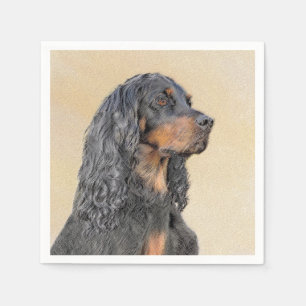 Servilleta De Papel Pintura de Gordon Setter - Arte de Perro Original.