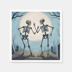 Servilleta De Papel Pintura de Halloween de esqueletos bailando