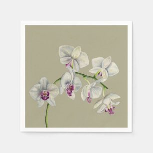 Servilleta De Papel Pintura de la acuarela de la orquídea