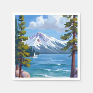 Servilleta De Papel Pintura de la playa Sand Harbor Lake Tahoe
