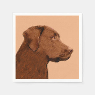 Servilleta De Papel Pintura de Labrador Recuperador (Chocolate) - Arte