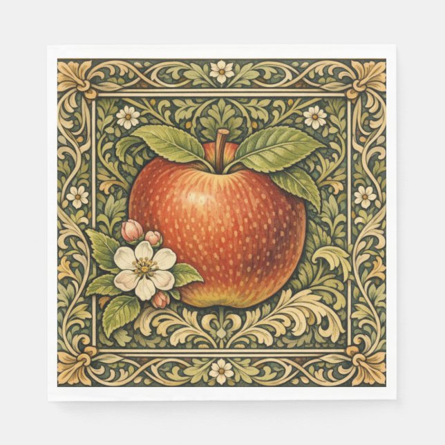 Servilleta De Papel Pintura de manzana vintage  (Anverso)
