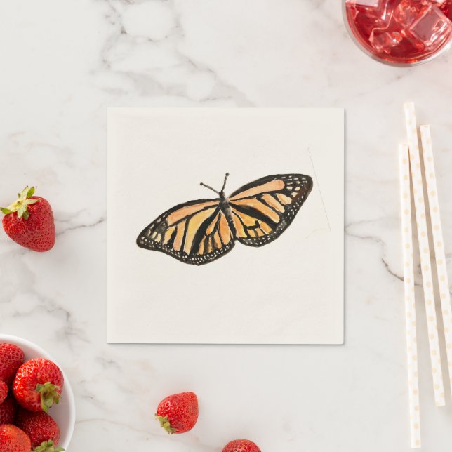Servilleta De Papel Pintura de mariposa monarca (In situ)