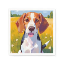 Pintura de mascota de acuarela de perro Beagle