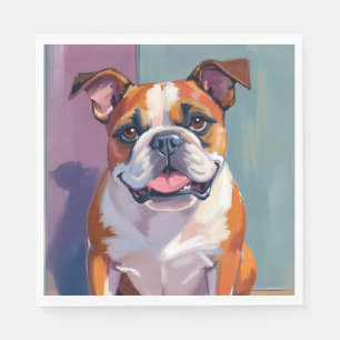Servilleta De Papel Pintura de mascota de Bulldog caprichoso perro de