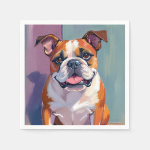 Servilleta De Papel Pintura de mascota de Bulldog caprichoso perro de