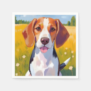 Servilleta De Papel Pintura de mascota de perro Beagle en acuarela