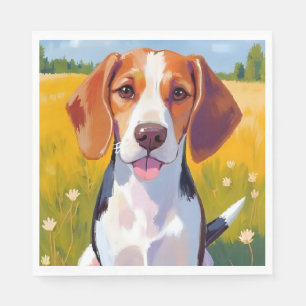 Servilleta De Papel Pintura de mascota de perro Beagle en acuarela