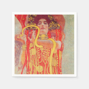 Servilleta De Papel Pintura de mujer roja con serpiente de oro de Gust