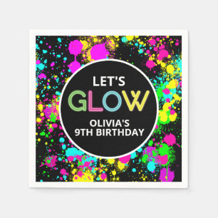 Servilleta De Papel Pintura de neón brilla cumpleaños