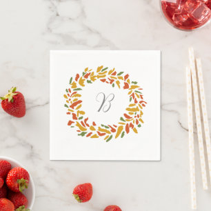 Servilleta De Papel Pintura de otoño del Personalizado de la Wreath de