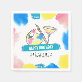 Servilleta De Papel Pintura de pájaros y sip de cumpleaños y Fiesta de