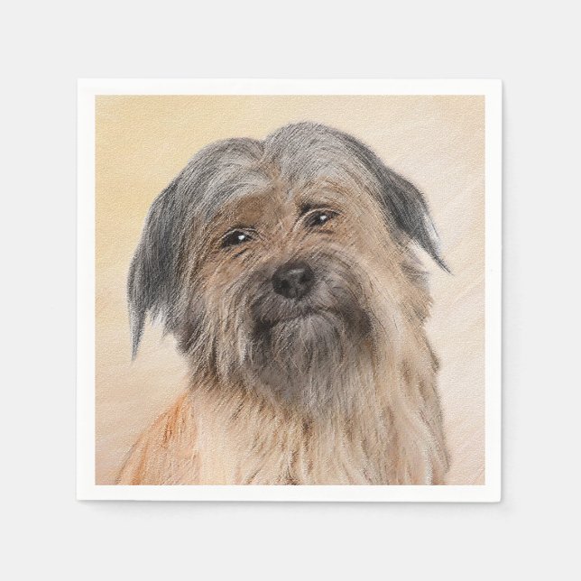 Servilleta De Papel Pintura de pastor pirenaico - Arte de perro origin (Anverso)