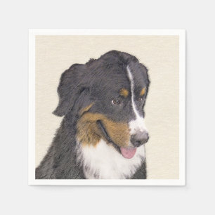 Servilleta De Papel Pintura de perro de montaña de Bernese - Arte de 