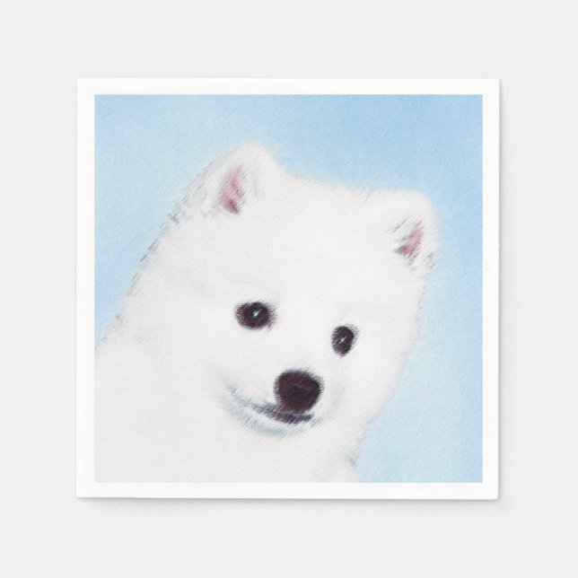 Servilleta De Papel Pintura de perro esquimal estadounidense - Arte de (Anverso)