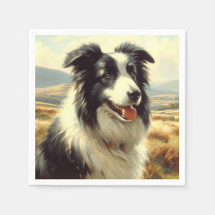 Servilleta De Papel Pintura de perro pastor galés vintage