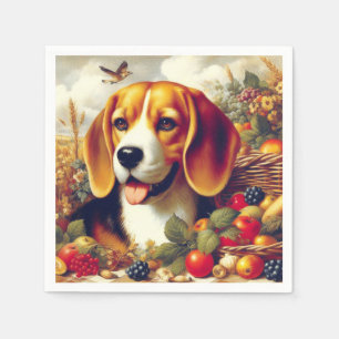 Servilleta De Papel Pintura de pimienta beagle de época