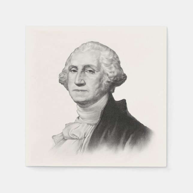 Servilleta De Papel Pintura de retrato de George Washington (Anverso)