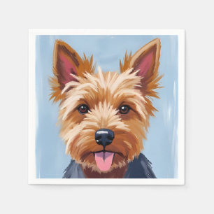 Servilleta De Papel Pintura de retrato de perro Terrier de Yorkshire