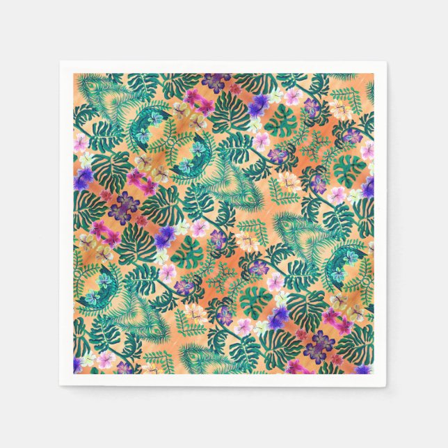 Servilleta De Papel pintura de selva tropical (Anverso)
