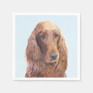 Servilleta De Papel Pintura de Setter Irlandés - Arte de Perro Origina